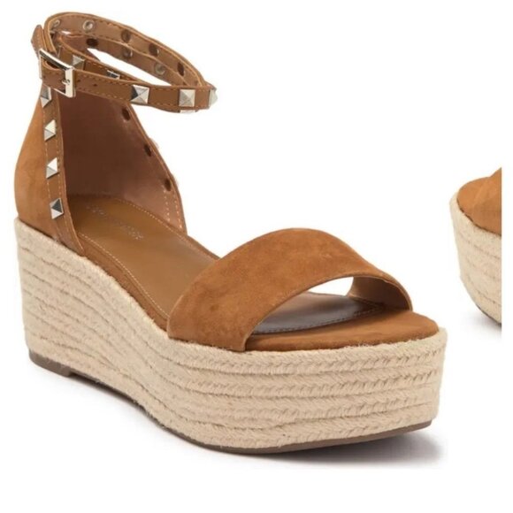 Marc Fisher Shoes - Marc Fisher Light Brown Suede Mf Jazlyn Platforms